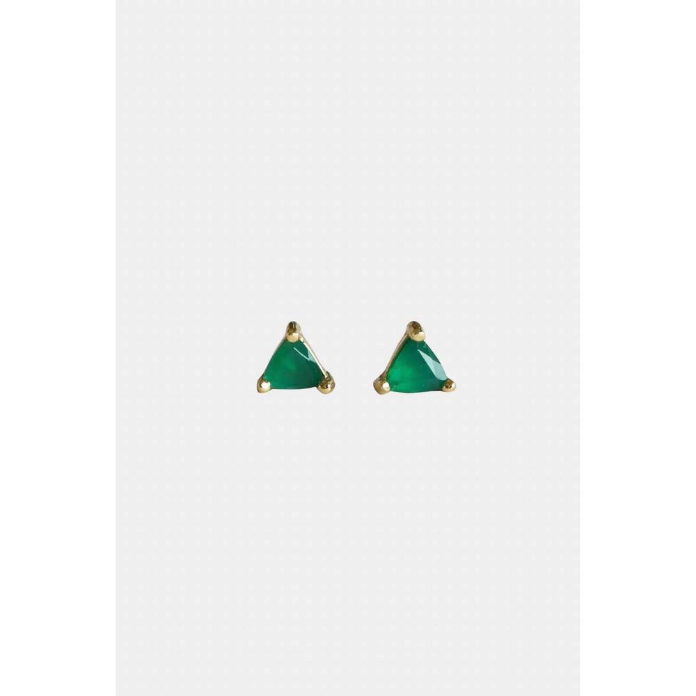 NEW JAXKELLY women's mini gem studs earrings in green onyx